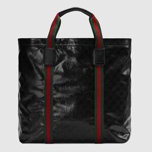 NWT Gucci GG Crystal Medium Tote Bag Black Leather Luxury Designer Handbag